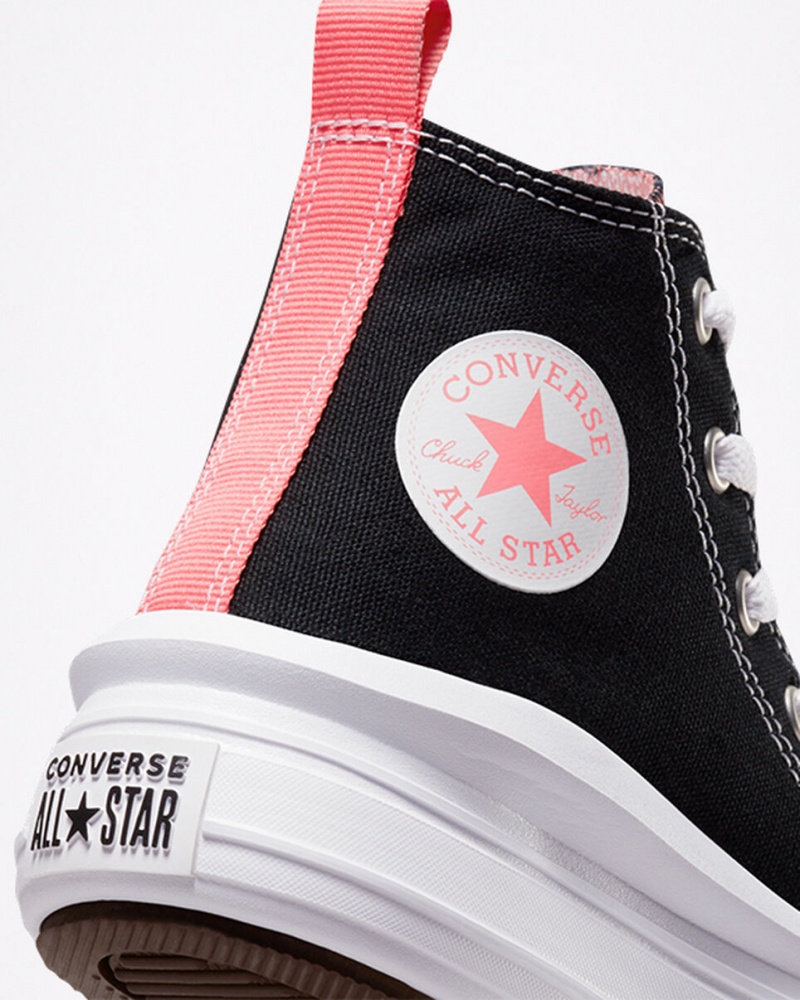 Converse Chuck Taylor All Star Move flatforms μαυρα ροζ ασπρα | COJRXT-569