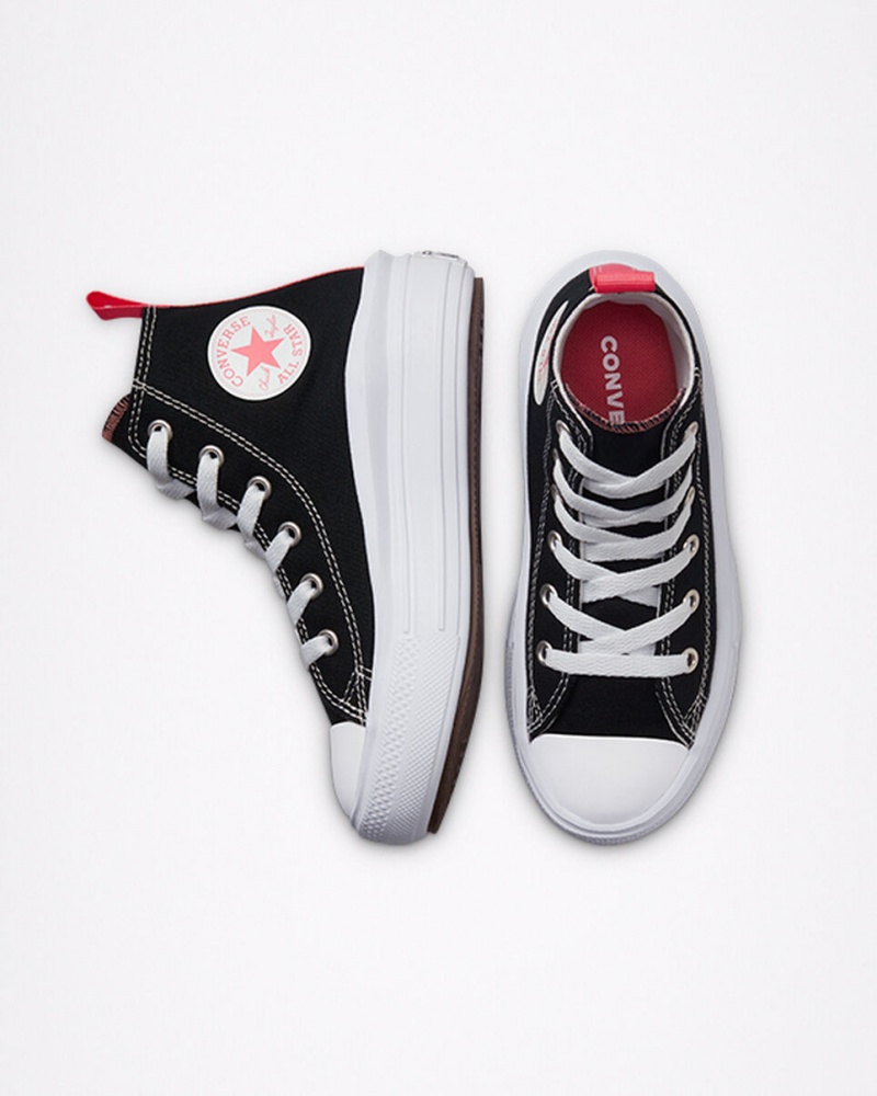 Converse Chuck Taylor All Star Move flatforms μαυρα ροζ ασπρα | COJRXT-569