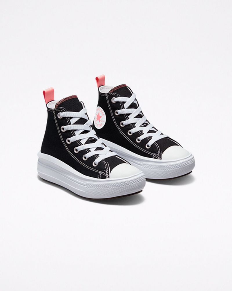 Converse Chuck Taylor All Star Move flatforms μαυρα ροζ ασπρα | COJRXT-569