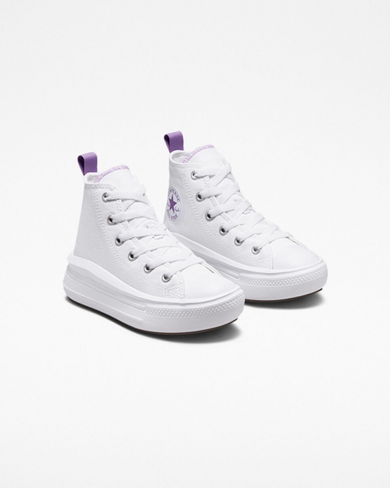 Converse Chuck Taylor All Star Move flatforms ασπρα μωβ ασπρα | RHDAPB-409