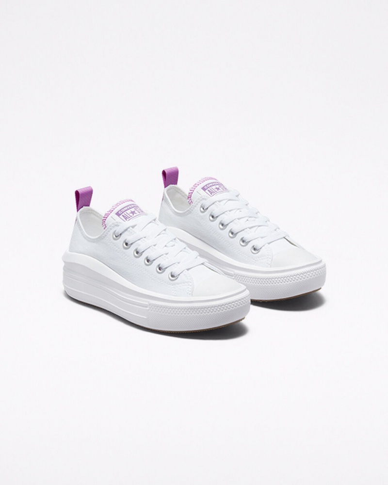 Converse Chuck Taylor All Star Move flatforms ασπρα μωβ ασπρα | TVBFNE-015