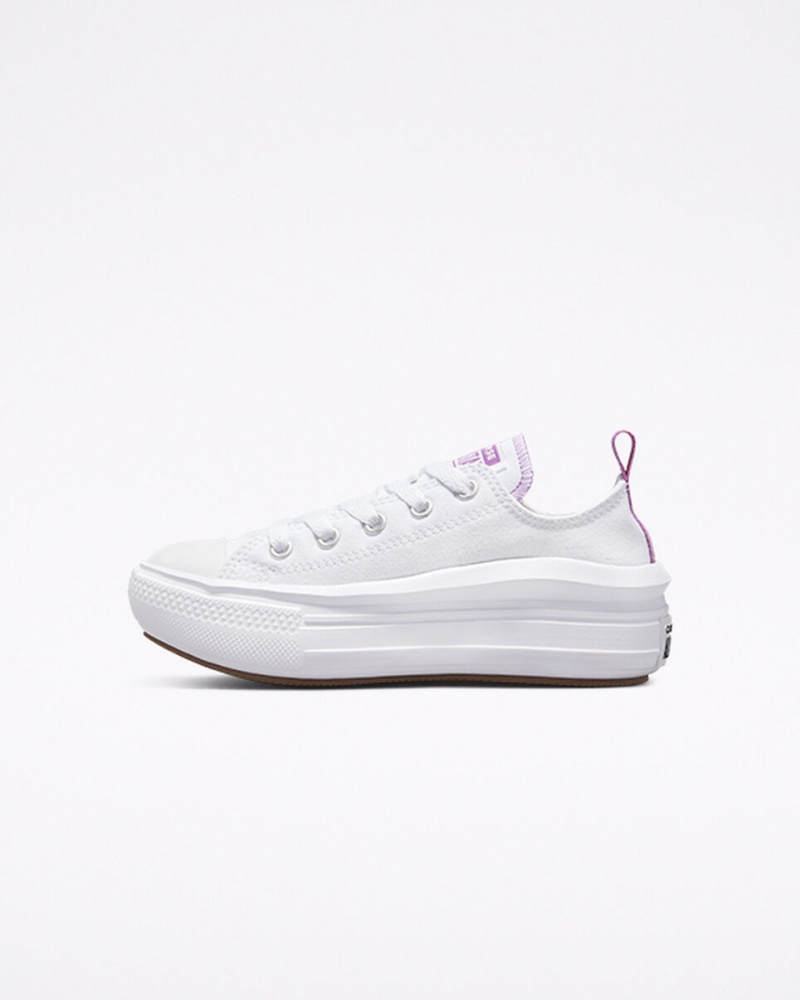 Converse Chuck Taylor All Star Move flatforms ασπρα μωβ ασπρα | MNQPKJ-428