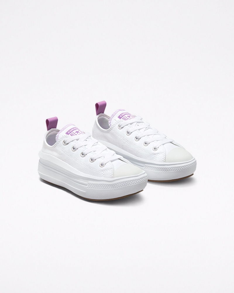 Converse Chuck Taylor All Star Move flatforms ασπρα μωβ ασπρα | MNQPKJ-428