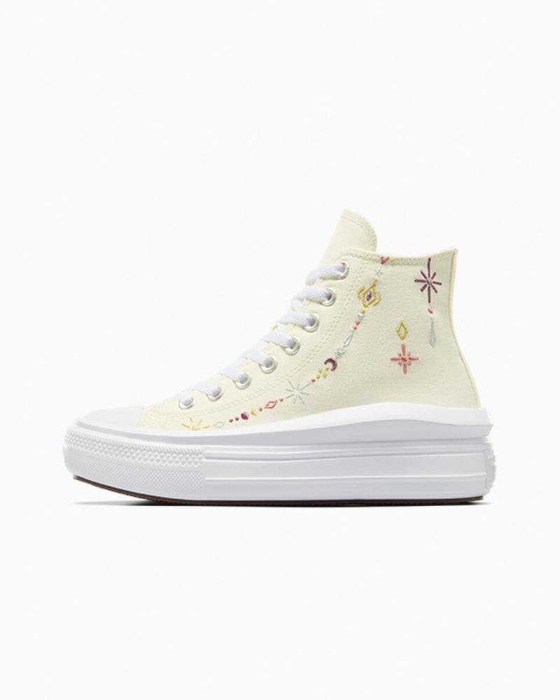 Converse Chuck Taylor All Star Move flatforms Alchemy Embroidery ασπρα | FTZBCV-031