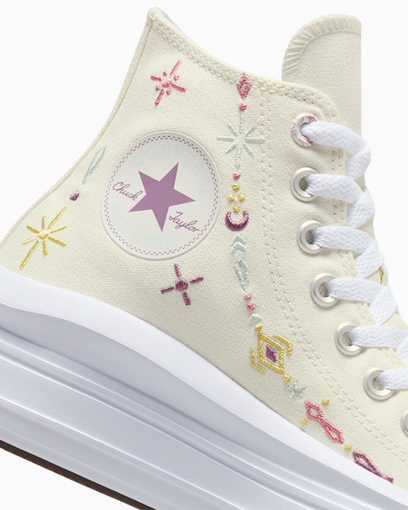 Converse Chuck Taylor All Star Move flatforms Alchemy Embroidery ασπρα | FTZBCV-031