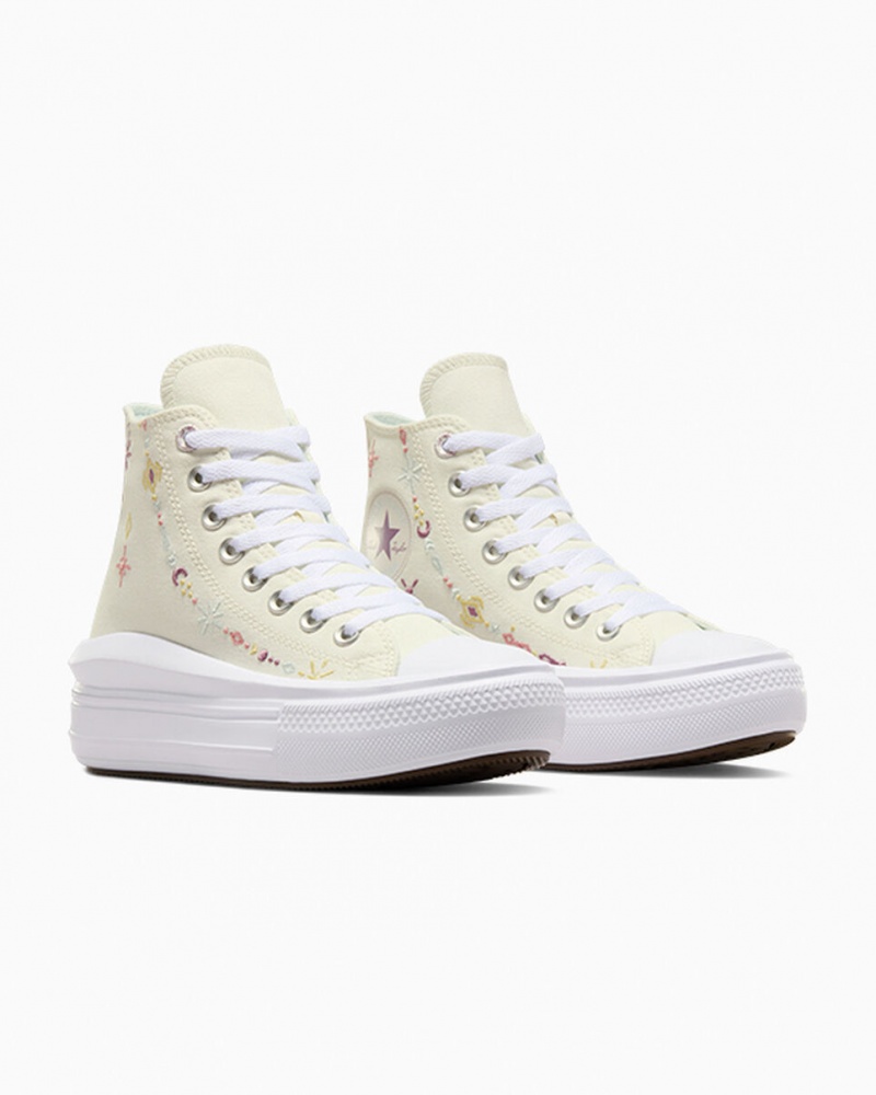 Converse Chuck Taylor All Star Move flatforms Alchemy Embroidery ασπρα | FTZBCV-031