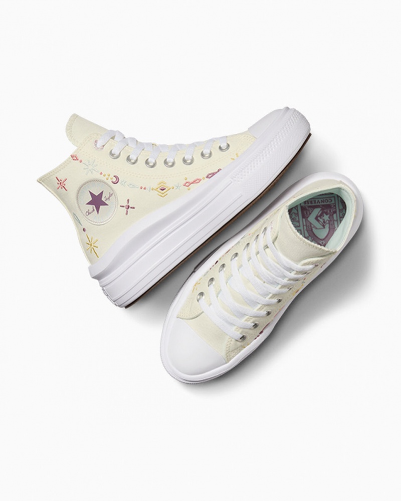 Converse Chuck Taylor All Star Move flatforms Alchemy Embroidery ασπρα | FTZBCV-031