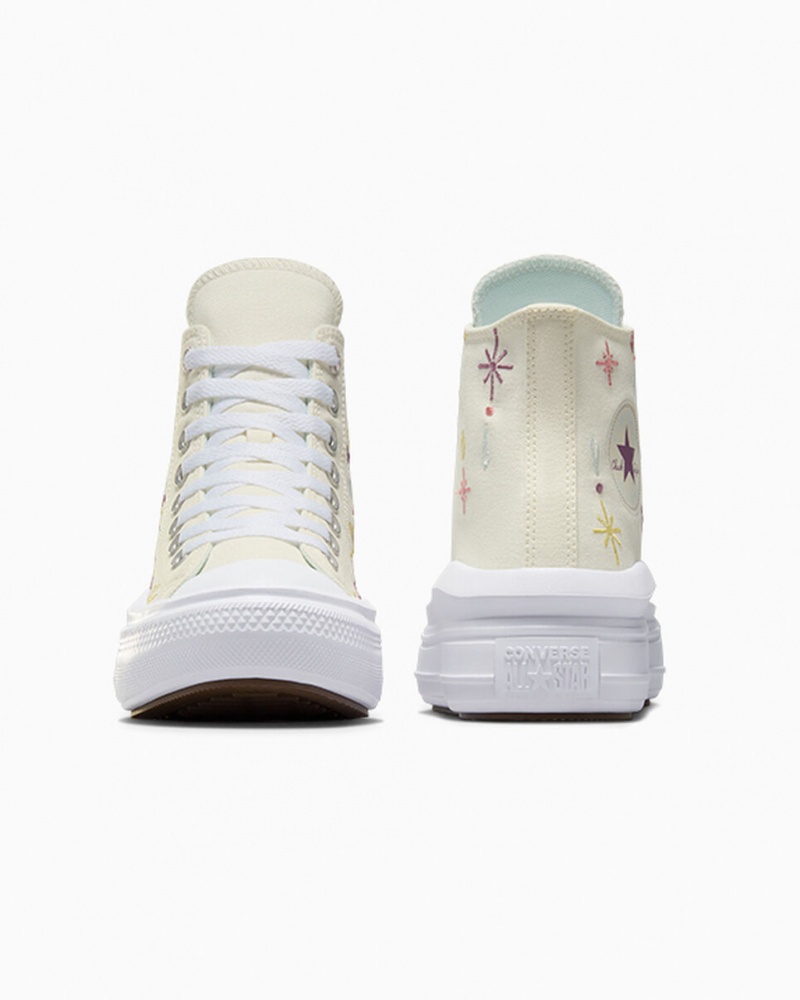 Converse Chuck Taylor All Star Move flatforms Alchemy Embroidery ασπρα | FTZBCV-031