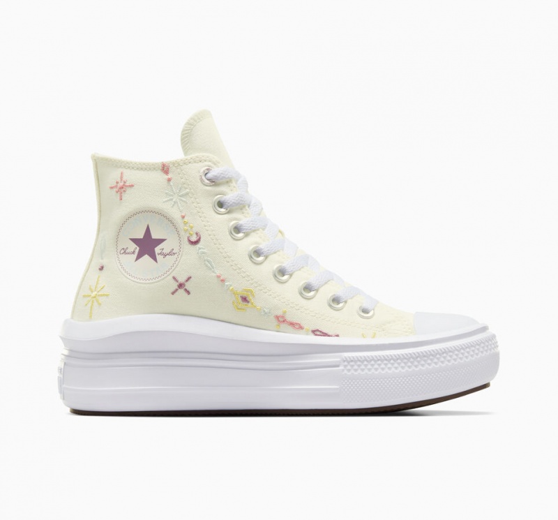 Converse Chuck Taylor All Star Move flatforms Alchemy Embroidery ασπρα | FTZBCV-031