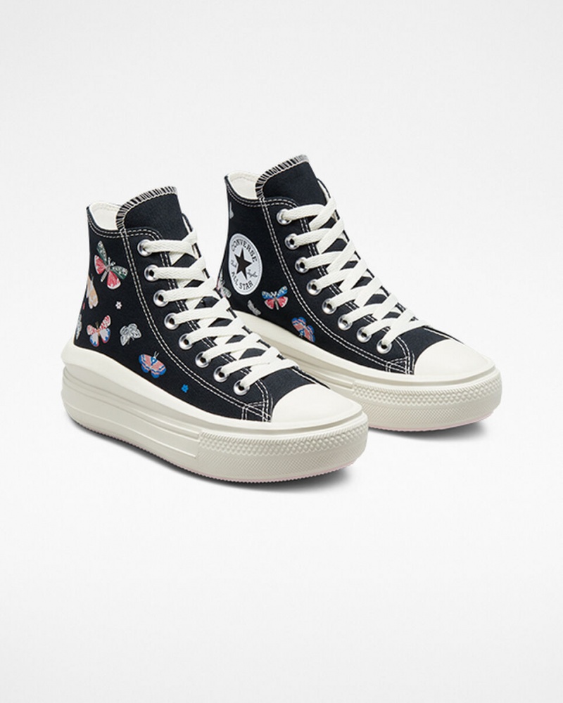 Converse Chuck Taylor All Star Move flatforms Butterfly Wings μαυρα ροζ | UBHWZF-459