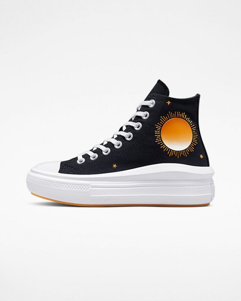 Converse Chuck Taylor All Star Move flatforms Celestial μαυρα κίτρινα | VKGWMR-731