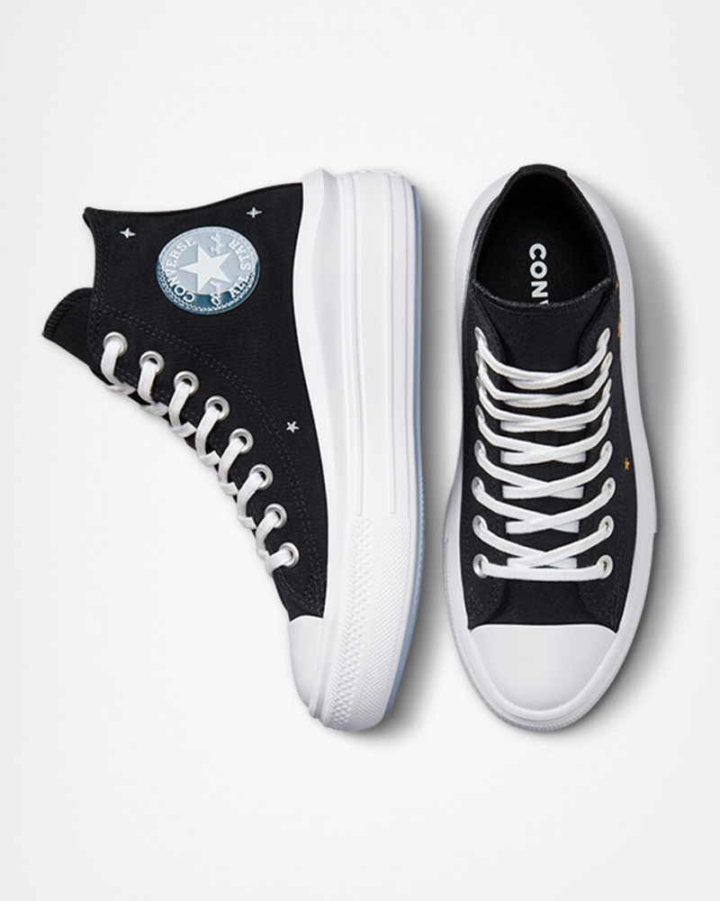 Converse Chuck Taylor All Star Move flatforms Celestial μαυρα κίτρινα | VKGWMR-731