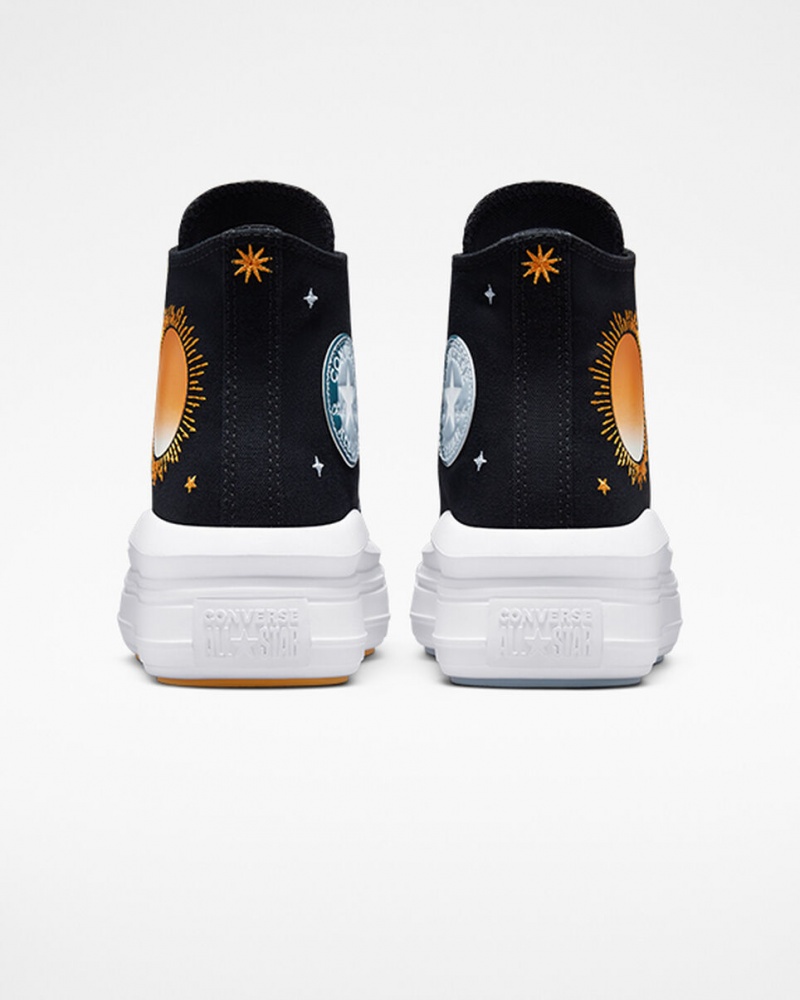 Converse Chuck Taylor All Star Move flatforms Celestial μαυρα κίτρινα | VKGWMR-731