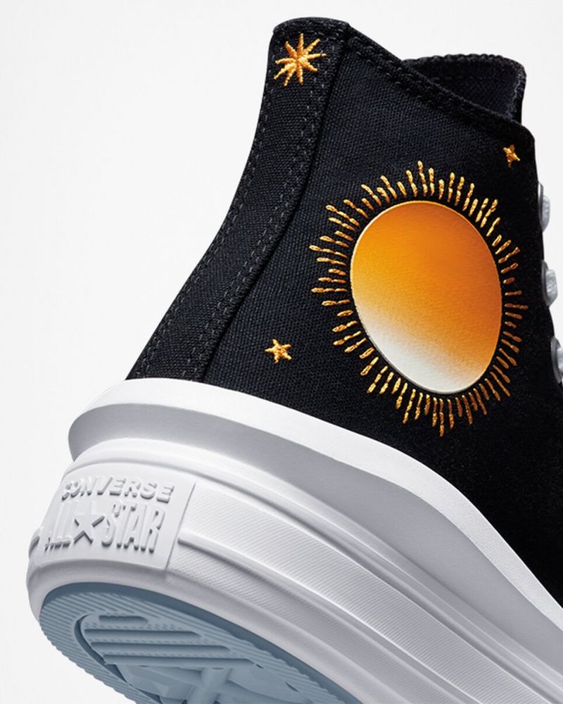 Converse Chuck Taylor All Star Move flatforms Celestial μαυρα κίτρινα | VKGWMR-731