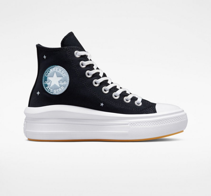 Converse Chuck Taylor All Star Move flatforms Celestial μαυρα κίτρινα | VKGWMR-731