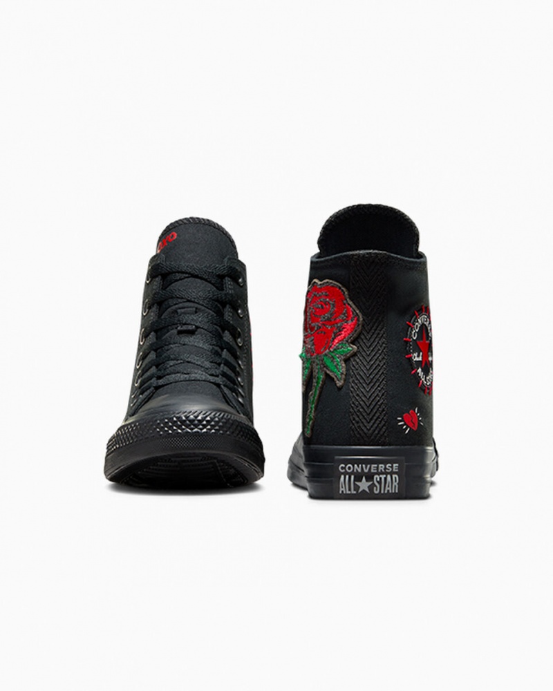 Converse Chuck Taylor All Star Rose μαυρα κοκκινα πρασινο | FQKDCT-234