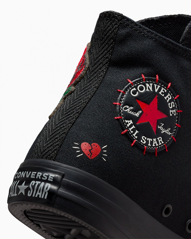 Converse Chuck Taylor All Star Rose μαυρα κοκκινα πρασινο | FQKDCT-234