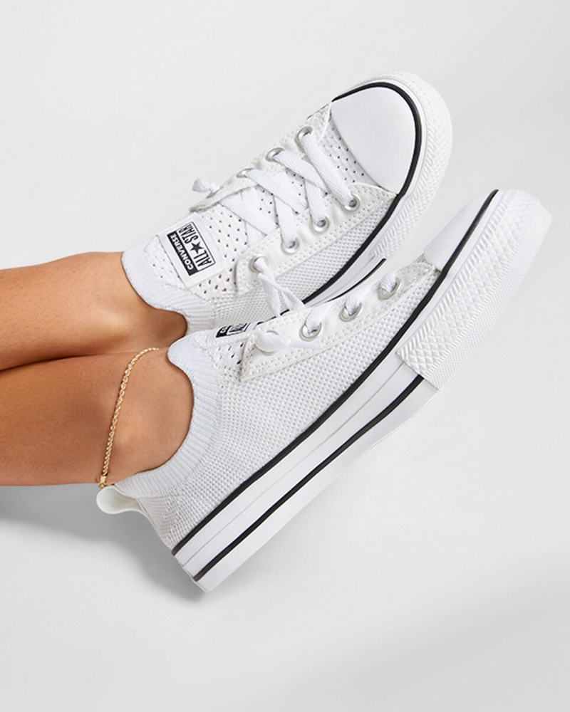 Converse Chuck Taylor All Star Shoreline Knit Slip ασπρα μαυρα ασπρα | UTXMAE-643