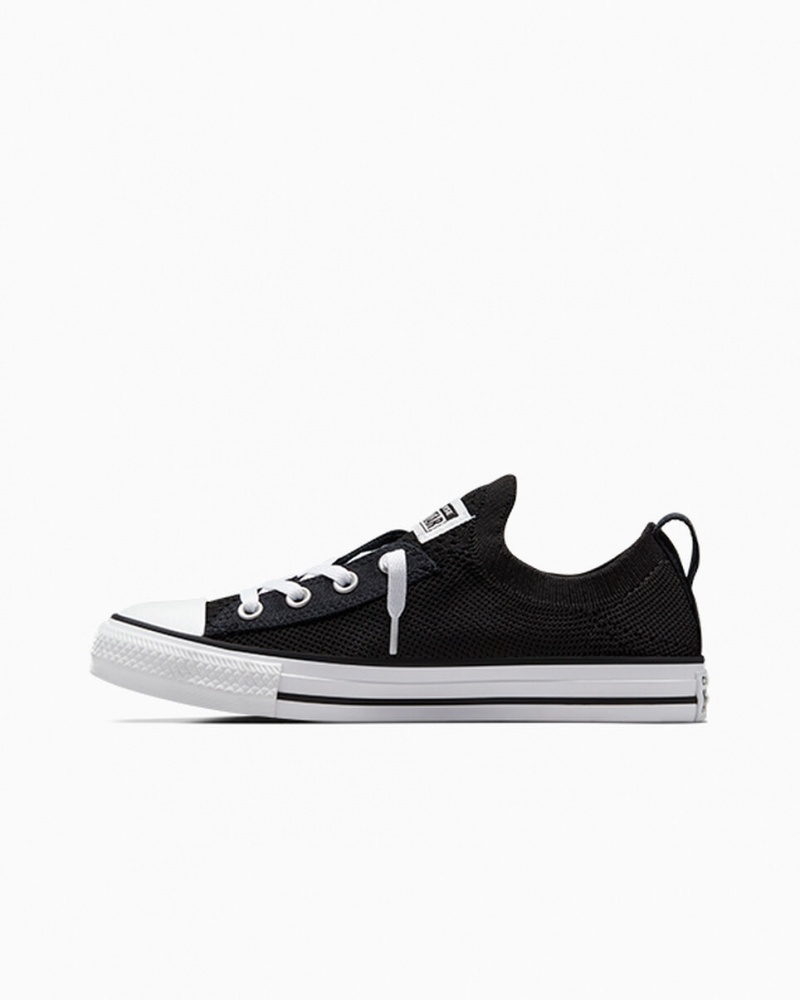 Converse Chuck Taylor All Star Shoreline Knit Slip μαυρα ασπρα μαυρα | DOAHUM-935