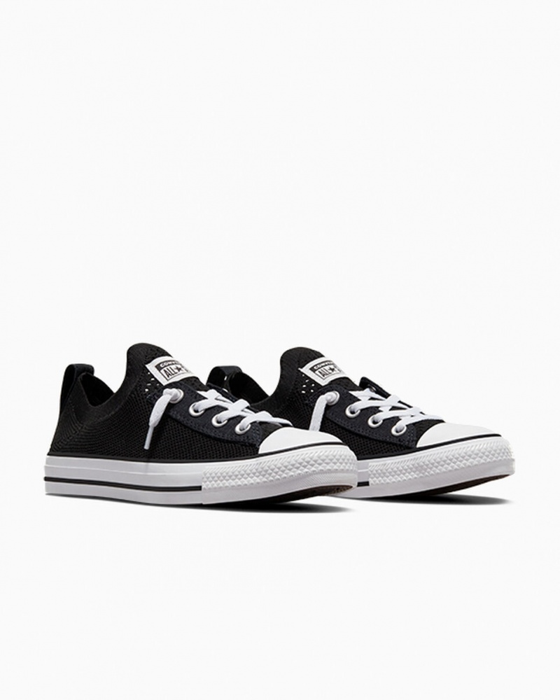 Converse Chuck Taylor All Star Shoreline Knit Slip μαυρα ασπρα μαυρα | DOAHUM-935