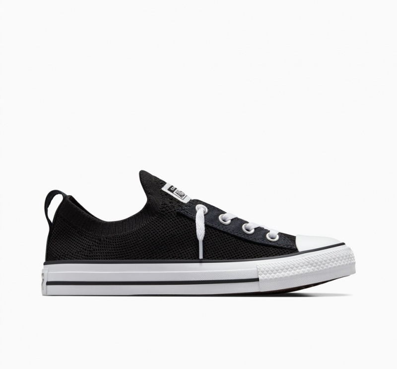 Converse Chuck Taylor All Star Shoreline Knit Slip μαυρα ασπρα μαυρα | DOAHUM-935