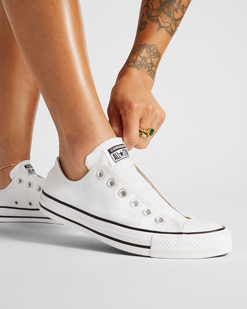 Converse Chuck Taylor All Star Slip ασπρα μαυρα ασπρα | TDBRAP-609