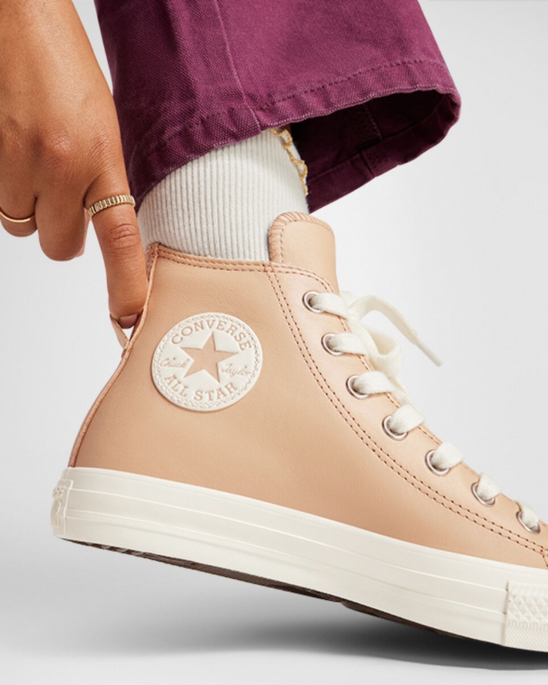 Converse Chuck Taylor All Star δερματινα Faux Fur Lining Epic Dune / Egret / Egret | KYFUCJ-786