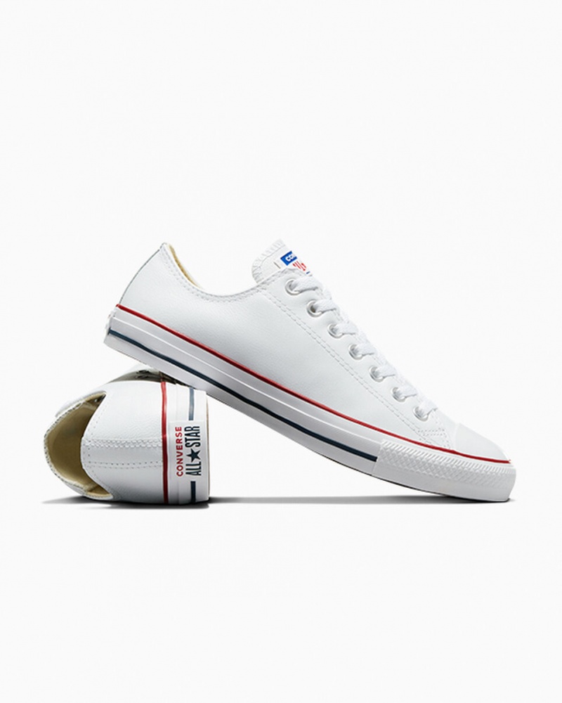 Converse Chuck Taylor All Star δερματινα ασπρα | FJGVIO-036