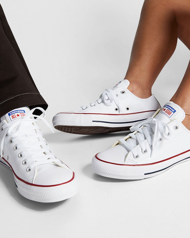 Converse Chuck Taylor All Star δερματινα ασπρα | FJGVIO-036