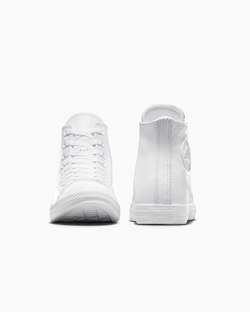 Converse Chuck Taylor All Star δερματινα ασπρα | JIWMCQ-307