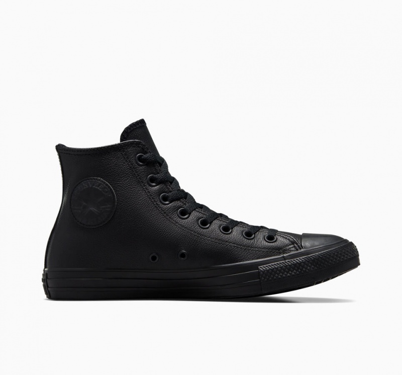 Converse Chuck Taylor All Star δερματινα μαυρα | JOPALM-605