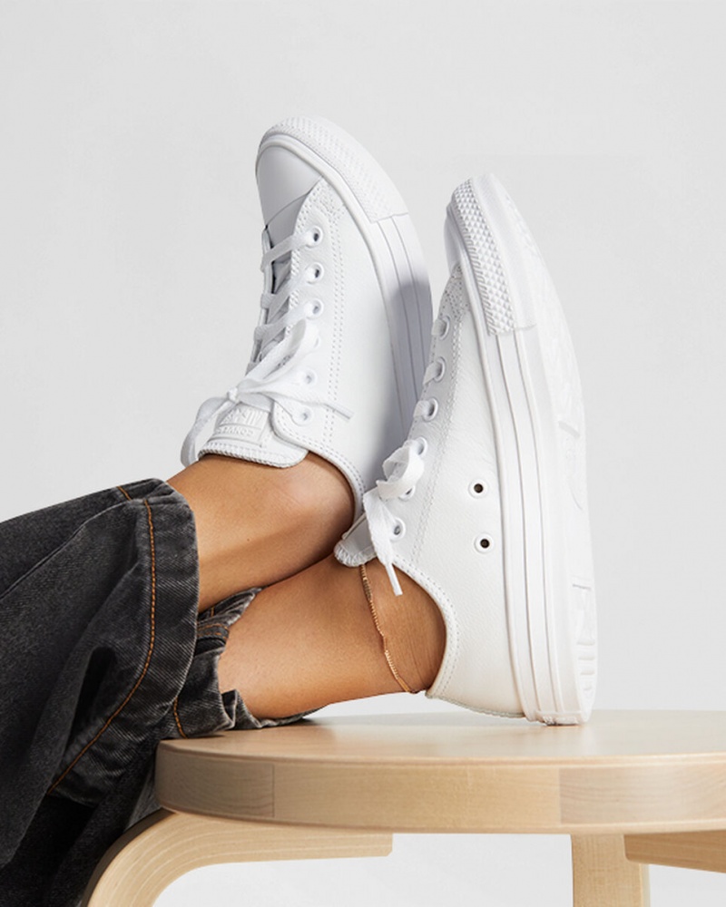 Converse Chuck Taylor All Star δερματινα ασπρα | OYKZWV-130