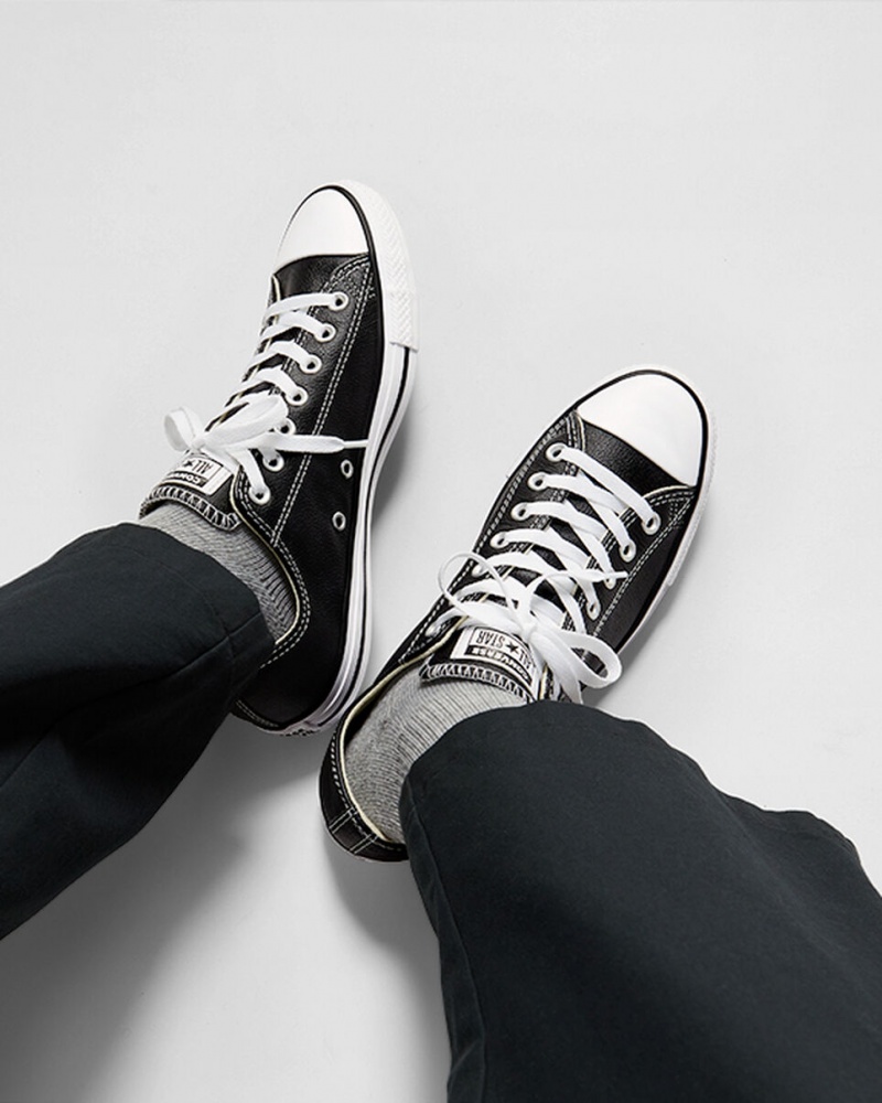 Converse Chuck Taylor All Star δερματινα μαυρα | SMHCGO-659