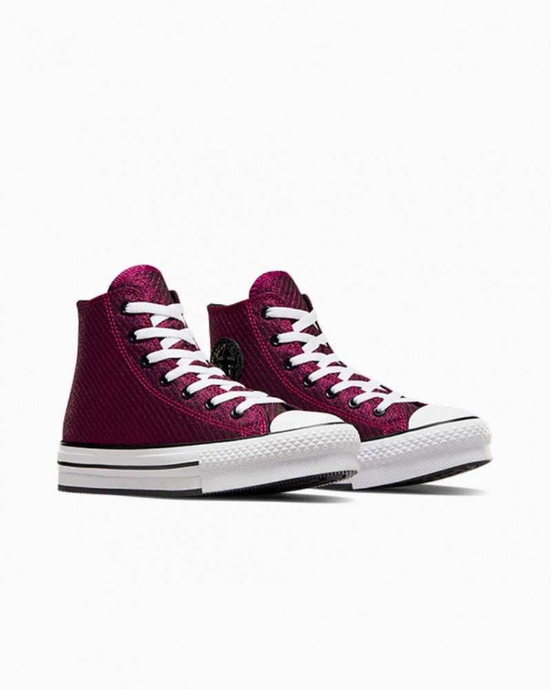 Converse Chuck Taylor All Star flatforms Lift Sparkle ροζ ασπρα μαυρα | NKCFOL-523