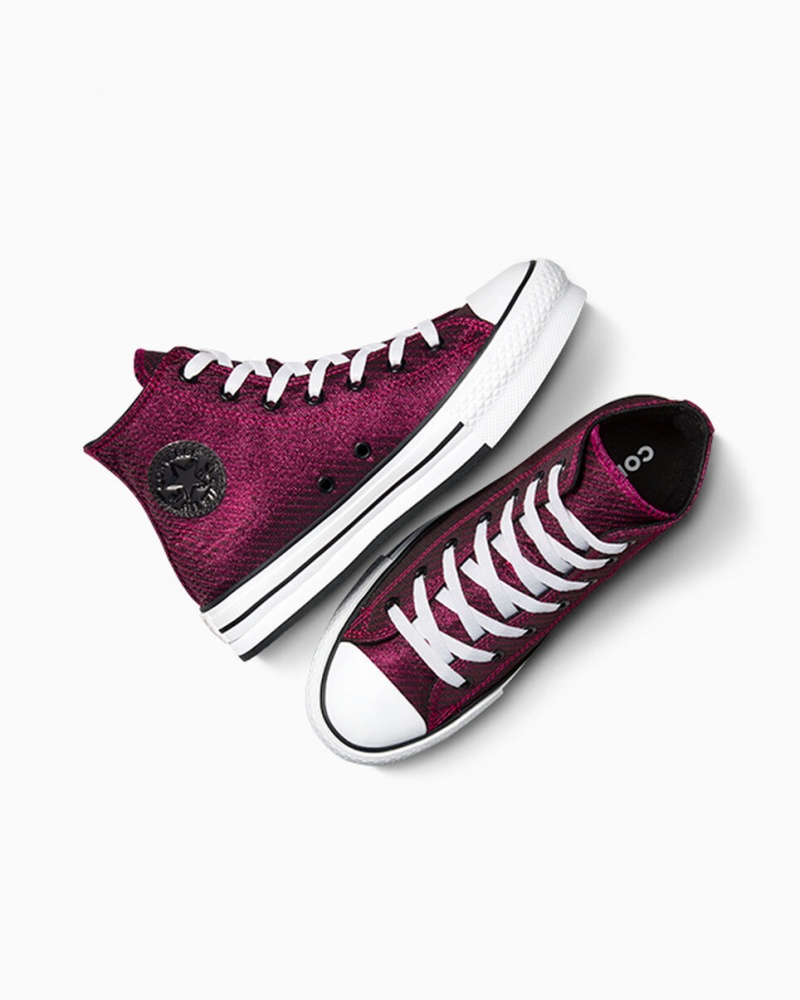 Converse Chuck Taylor All Star flatforms Lift Sparkle ροζ ασπρα μαυρα | NKCFOL-523