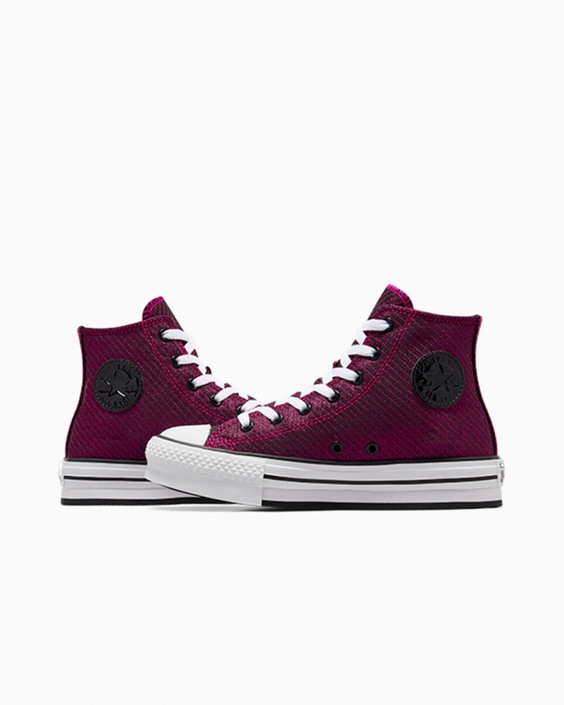 Converse Chuck Taylor All Star flatforms Lift Sparkle ροζ ασπρα μαυρα | NKCFOL-523