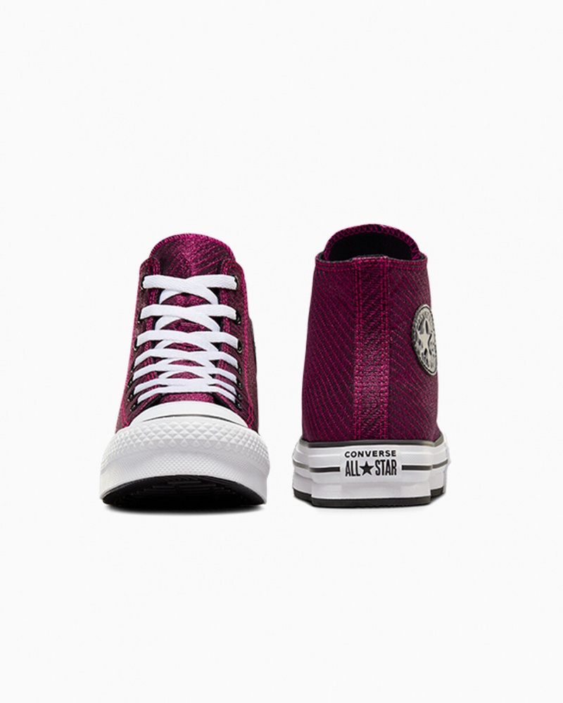 Converse Chuck Taylor All Star flatforms Lift Sparkle ροζ ασπρα μαυρα | NKCFOL-523