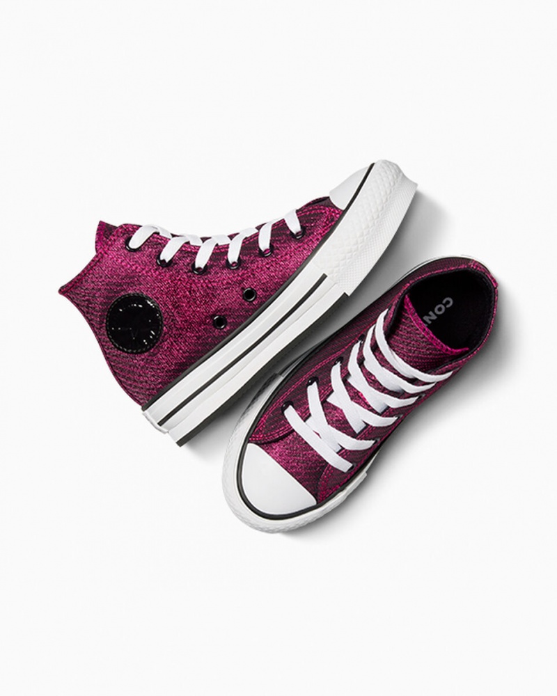 Converse Chuck Taylor All Star flatforms Lift Sparkle ροζ ασπρα μαυρα | OTBFXI-375