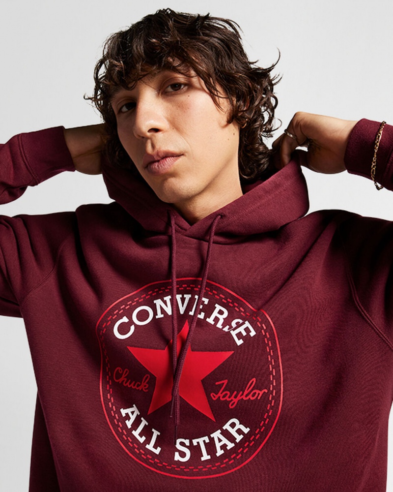 Converse Converse Go-To All Star Patch Standard-Fit Fleece Pullover Hoodie βαθυ | YFCOHV-234