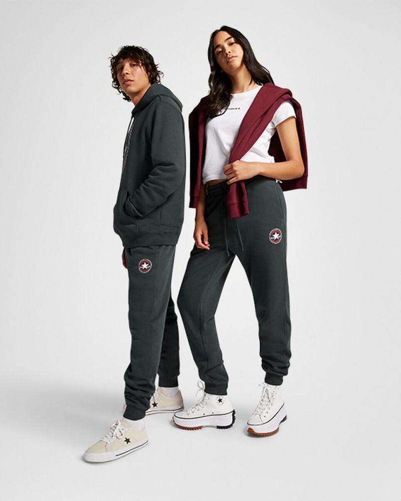 Converse Converse Go-To All Star Patch Standard-Fit Fleece Sweatpants πρασινο | CGPEOV-369