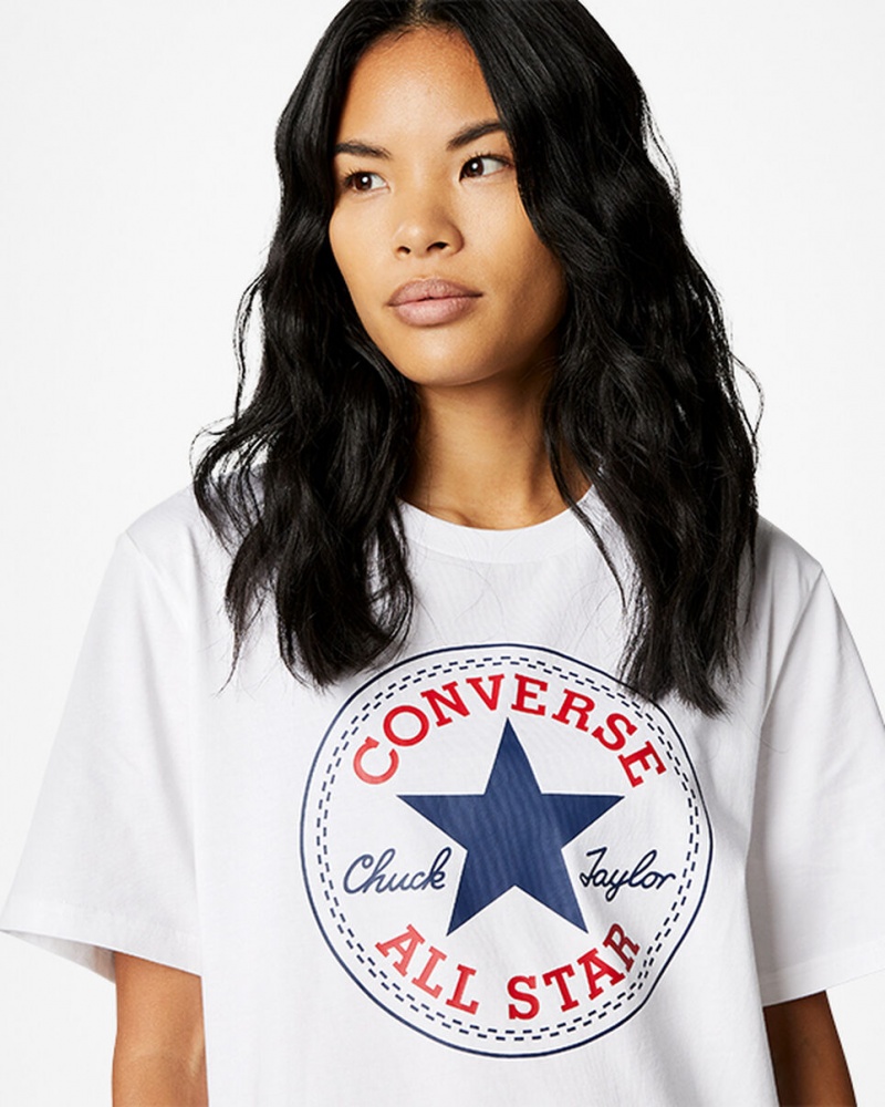 Converse Converse Go-To All Star Patch Standard-Fit T-Shirt ασπρα | WZCGXY-693