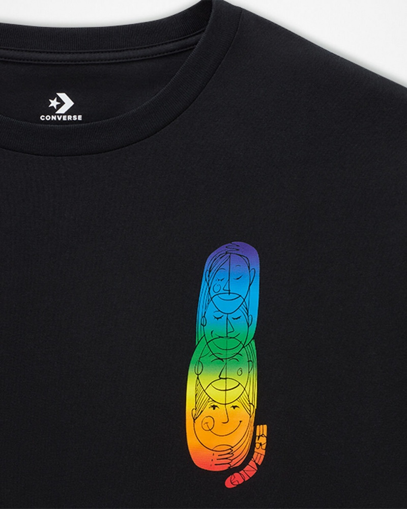 Converse Converse Go-To All Star Pride Deconstructed σταμπεσ T-Shirt μαυρα | BHAXJG-521