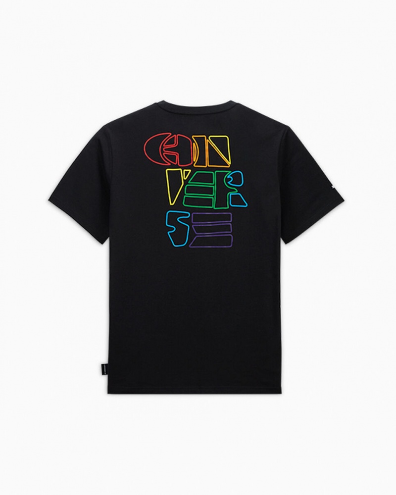 Converse Converse Go-To All Star Pride Deconstructed σταμπεσ T-Shirt μαυρα | BHAXJG-521