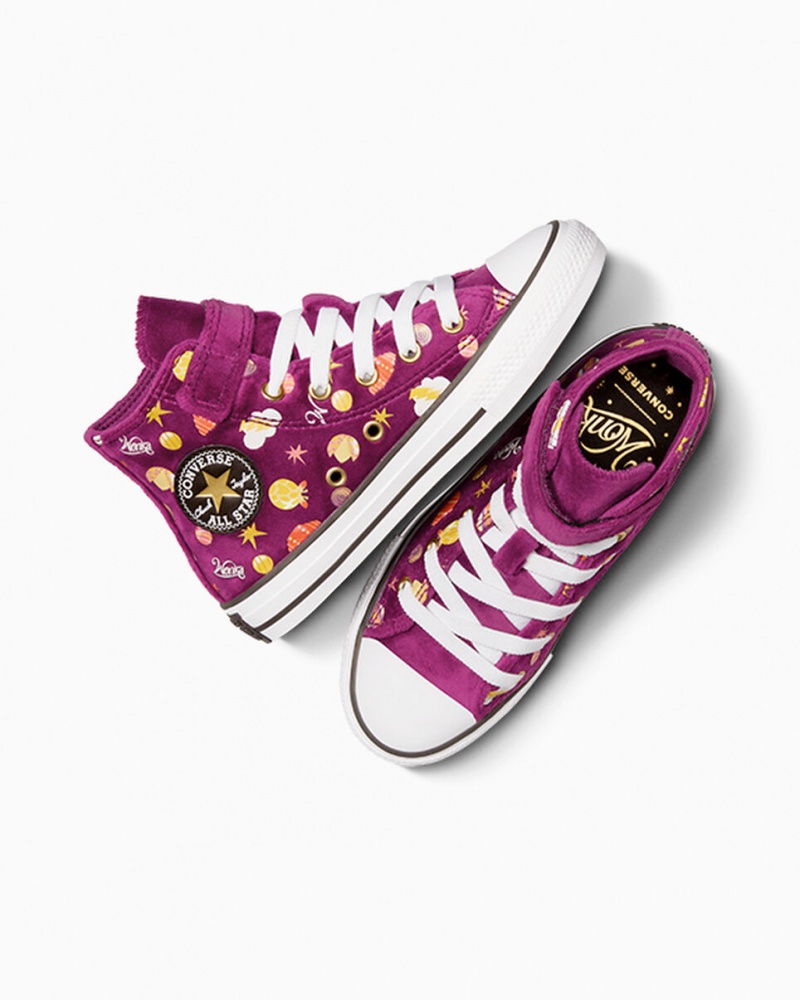 Converse Converse x Wonka Chuck Taylor All Star Easy On μωβ χρυσο χρωμα ασπρα | IEZSAG-579