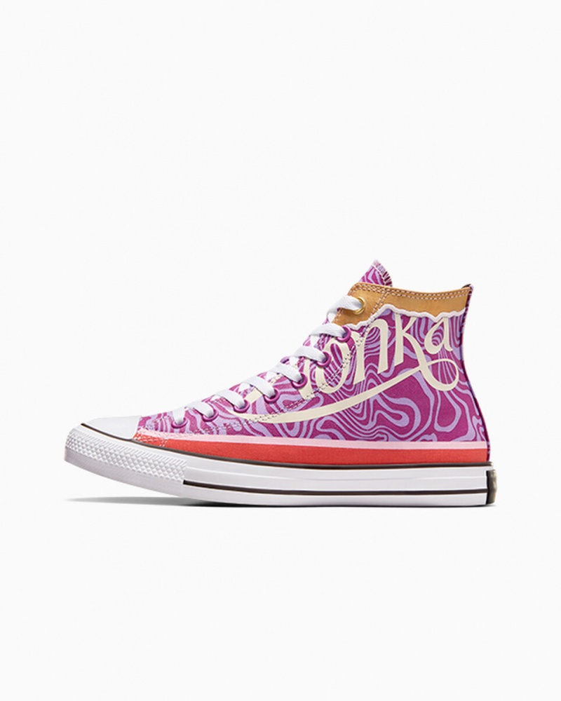 Converse Converse x Wonka Chuck Taylor All Star Swirl μωβ ασπρα μαυρα | OMIUZN-379