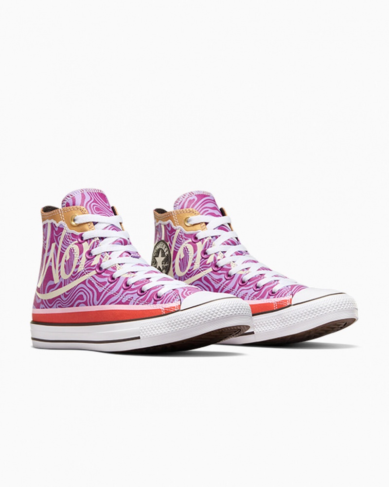 Converse Converse x Wonka Chuck Taylor All Star Swirl μωβ ασπρα μαυρα | OMIUZN-379