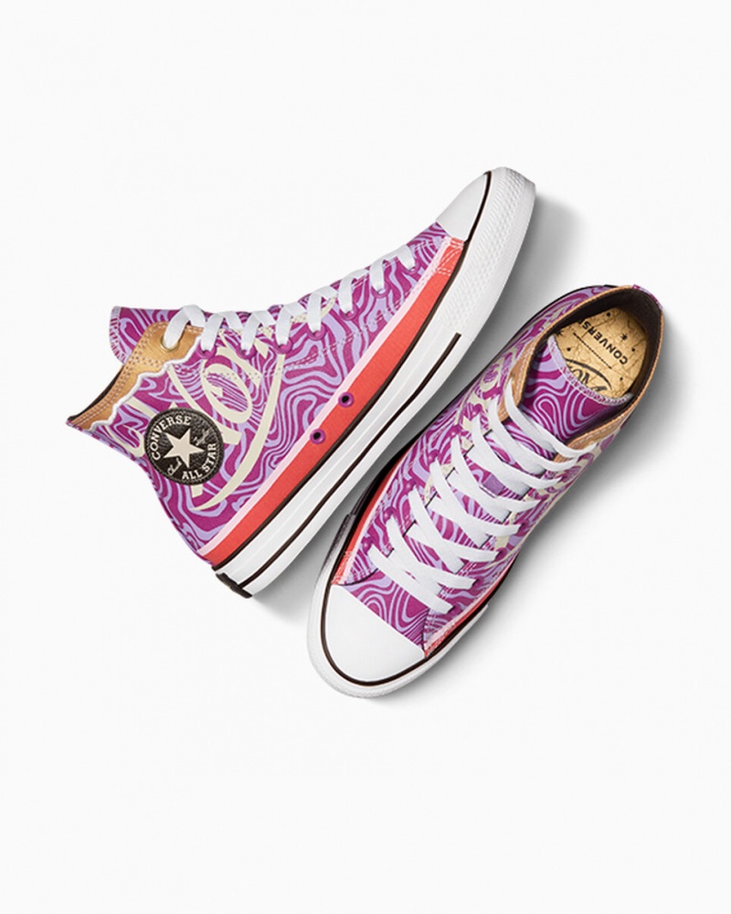 Converse Converse x Wonka Chuck Taylor All Star Swirl μωβ ασπρα μαυρα | OMIUZN-379