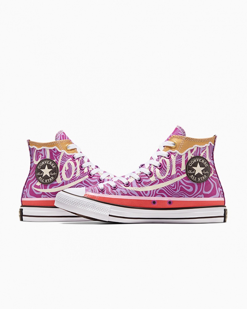 Converse Converse x Wonka Chuck Taylor All Star Swirl μωβ ασπρα μαυρα | OMIUZN-379