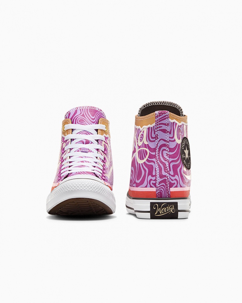 Converse Converse x Wonka Chuck Taylor All Star Swirl μωβ ασπρα μαυρα | OMIUZN-379