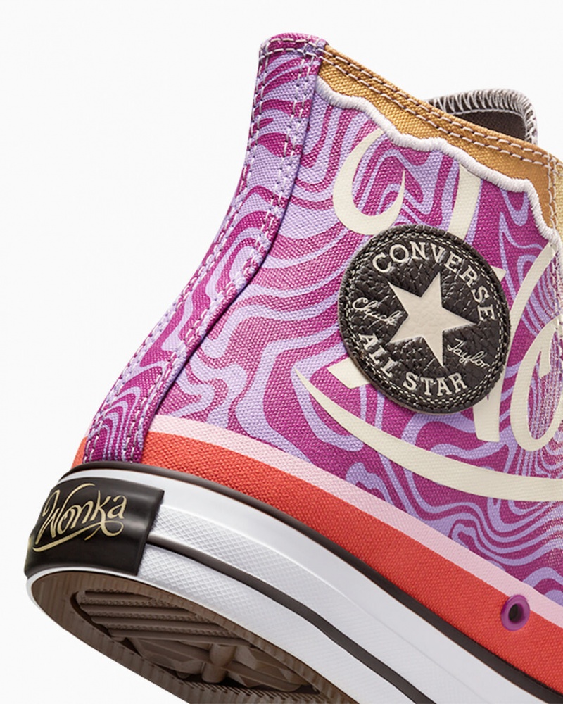 Converse Converse x Wonka Chuck Taylor All Star Swirl μωβ ασπρα μαυρα | OMIUZN-379